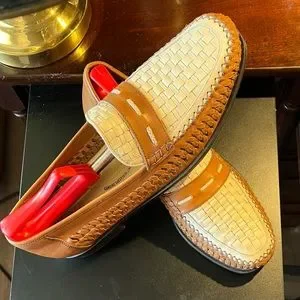 Brass Boot | Shoes | Brass Boot 2tone Weaved Loafers Sz 1m  display picture 2